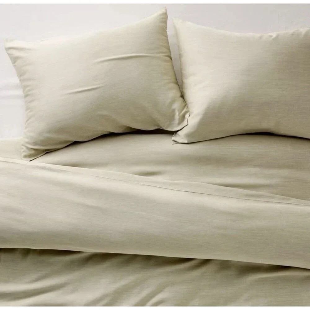 Full/Queen Rayon from Bamboo Duvet Set Light Olive Green - Casaluna